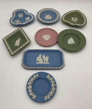 Wedgwood Jasperware Trinket Dishes, Ash Trays, (8) Blues, Green, Pink. E6