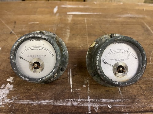 Pair vintage ammeters - pair,