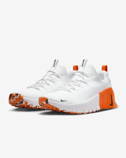 FJ7127-106 Nike Free Metcon 6 Workout Shoes White  Safety Orange Black (Men's)