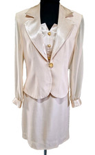 J.R. Nites Petite Women's Dress and Jacket Set Size 10 Beige Tan Evening Wear