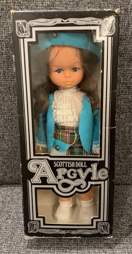 Scottish argyle vintage doll - scottish,