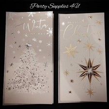 2pk Gold & Silver Xmas Money wallets/envelope/Gift Card/E Voucher/Stars/Tree
