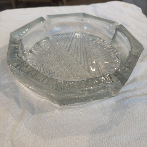 Blenko ashtray art glass - glass, clear