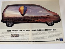 Original 1995 Peugeot 806 Magazine Advert Man Cave Wall Art Frame Ready