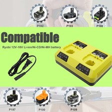 UK P117 Fast Charger For Ryobi ONE+ Plus P108 18V Li-ion Battery P108 P102