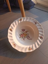 Large 655g Royal Doulton "Old Leeds Sprays" D.6203 China Deep Bowl. Excellent.