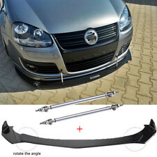 Car Front Bumper Lip Spoiler Splitter + Strut Rods For VW Golf Jetta MK5 MK6 MK7