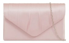Women Satin Pleated Clutch Bag