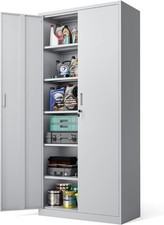 Metal Two Door Office Filing Cabinet 5 Layers Steel File Storage Cupboard UK