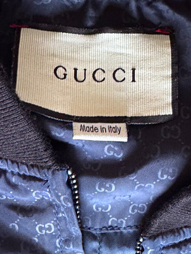 Gucci logo satin bomber - logo,