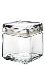 Square biscotti jar clear - biscotti,