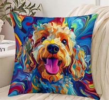 Super Soft Multicoloured  Cockapoo Dog Cushion Cover 45cm x 45cm