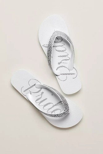 Crystal bride flip flops - crystal,