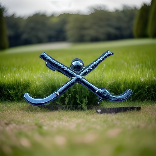 Vintage crossed hockey sticks - crossed,