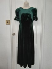 Monsoon Beautiful Green Velour Xmas/party/occasions Maxi Dress Size Uk 10