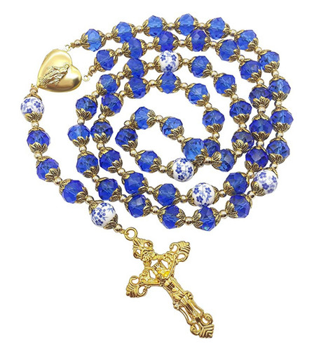 Gold catholic blue crystal - blue,