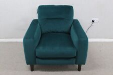 Furniture Village Jules Green Velvet Style Fabric Power Armchair