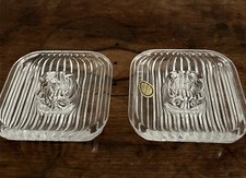 2 X VILLEROY & BOCH "QUADRA" RIBBED  CANDLE HOLDERS- 10cm Square- Label