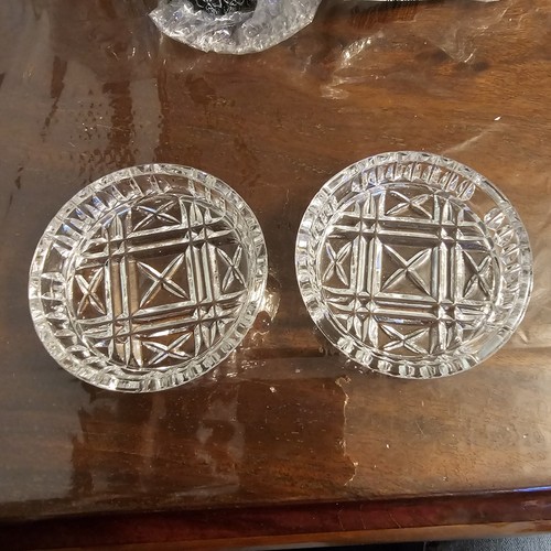 Vintage crystal butter pats - crystal,