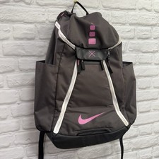 Nike Elite Quad Zip Backpack Bubble Straps Gray Pink Gym Breast Cancer Edition