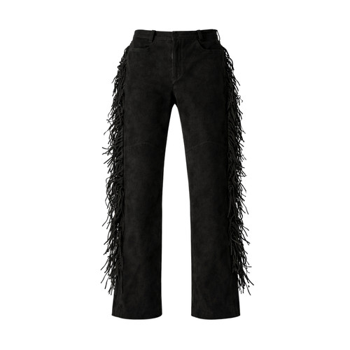 Black suede fringed - fringed, boho