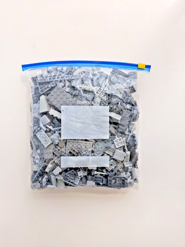 625g assorted lego grey - lego, bricks