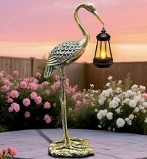Solar Metal Crane Statue