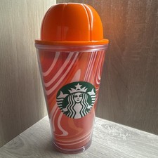 Starbucks 2022 PSL Pumpkin Spice Latte 16oz Cold Cup Tumbler w/ Pumpkin Lid