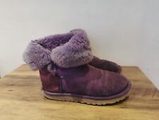 UGG WOMEN'S PURPLE SUEDE FUR PULL ON SNUGG ANKLE BOOTS UK SIZE 6.5 EUR 39 BT266
