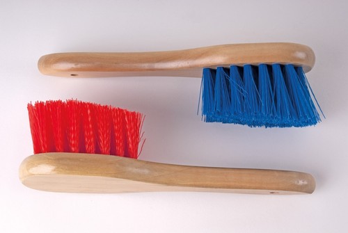 Bucket brush red - blue, wooden