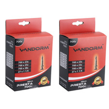 2 PACK Vandorm 700c x 23c - 28c Presta Valve 27" Road Bike Inner Tubes