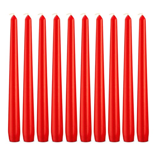 Red tapered candles - candles, 10