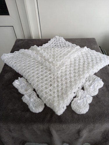 New handmade baby shawl - with, 2