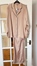 BNWT M&S Rosie @ Autograph gold satin piped pyjamas 18 20 22