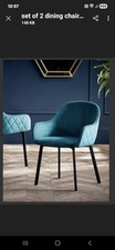 Set Of 2 Lima Teal Dining Chairs 