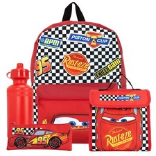 Disney Cars Backpack 4 Piece School Bag Set | Boys Cars Rucksack | Disney Bag