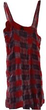 Michael Klein women's  Pure Silk Sweet  Red Check "Braces" Skirt Sz36. Unique.