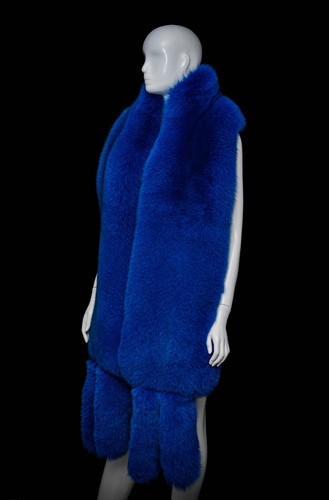 Genuine electric blue fox fur - genuine,