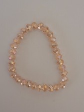 Shiny Glitter Pale Pink Unusual Shaped Bead Elasticated Bracelet