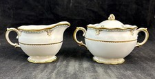 Royal Crown Derby Lombardy Set of Creamer and Sugar Bowl with Lid