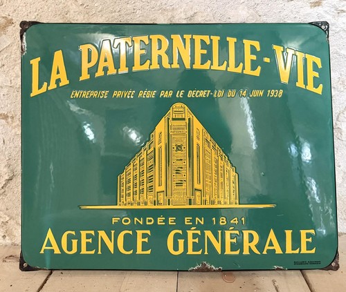 Vintage french enamel sign - french,