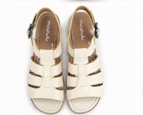 Moshulu cream leather - leather, strappy
