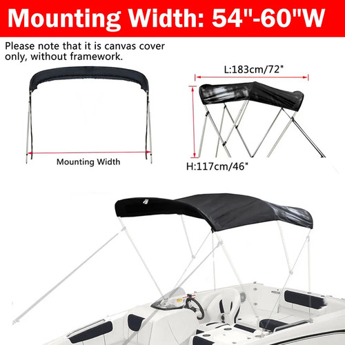 Bimini top boot cover 600d - boot, 3/4