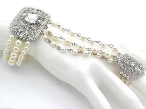 Faux pearl bracelet - bracelet, women's