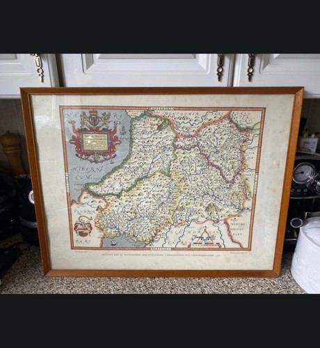Large vintage framed - framed, map