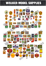 1/64 scale Pre-cut Vintage style Garage sign matte stickers diorama/model car. 1