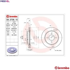2x BRAKE DISC 09.5708.10 FOR