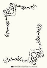 Heart Corner STENCIL Ornament