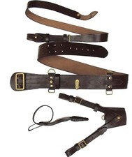 Sam Browne Belt, Sword Frog, Sword Knot, Brown leather Uniform Accessories Set-3