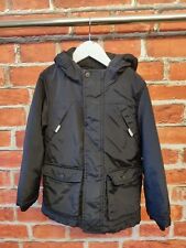 CHILDRENS BOYS M&S AGE 5-6 YEARS BLACK HOODED WARM WINTER KIDS SCHOOL COAT 116CM